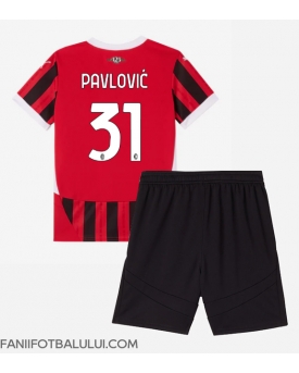AC Milan Strahinja Pavlovic #31 Echipament de Fotbal Replică 2024-25 Copii Acasa (+ Șorturi)